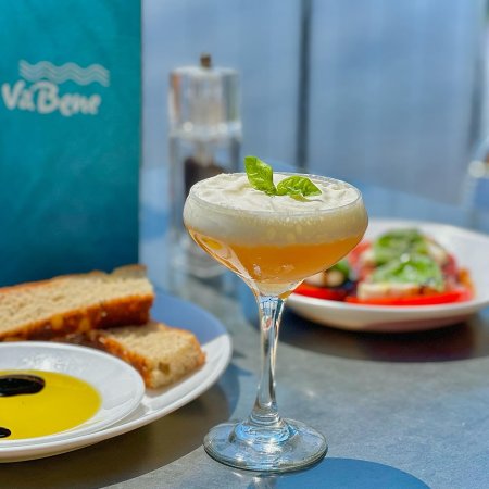 Sip back and relax with our Caprese martini! Topped with house made mozzarella foam. Va Bene Instagram Photo: Sip back and relax with our Caprese martini! Topped with house made mozzarella foam.